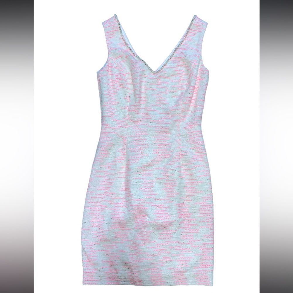 Lilly Pulitzer Laidley dress. Bodycon. Pink & white. Pearly. Size 0. NWT.